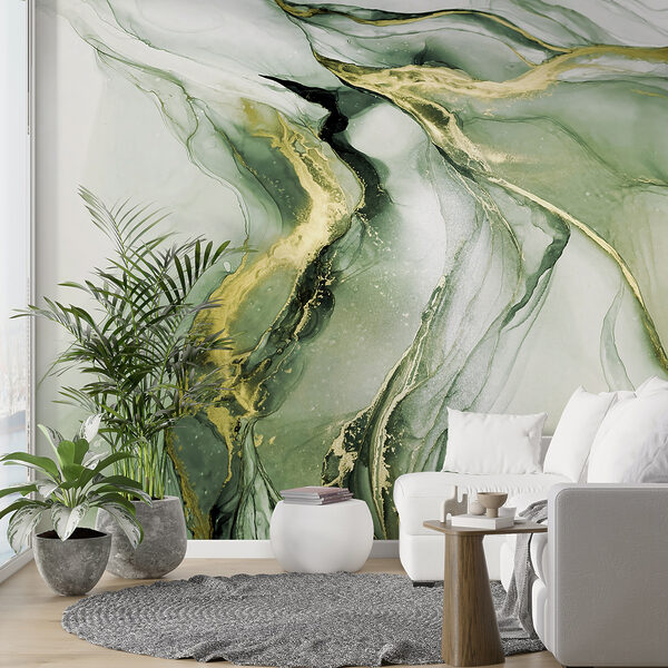Wall mural Abstract swirls with metallic accents (SKU: u18250v2) Wall mural Wall mural Abstract swirls with metallic accents (SKU: u18250v2)