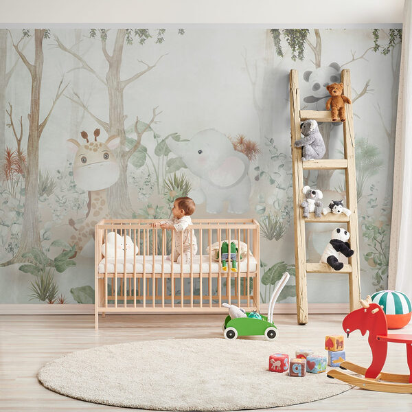 Giraffe with a face mask Wall mural Giraffe with a face mask