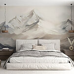 Wall murals Painting of a mountain range