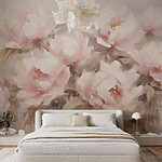 Wall murals Painting of flowers on a white background