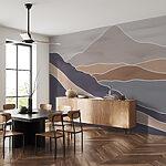 Wall murals Mountain range with white lines