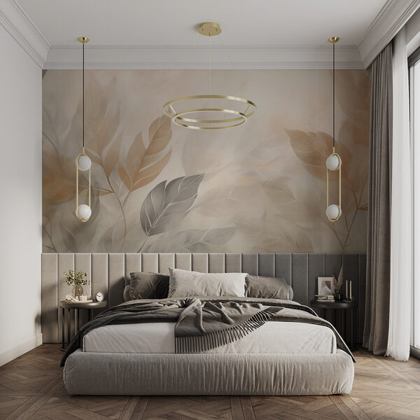 Delicate leaves in soft hues Wall murals Delicate leaves in soft hues
