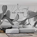 Wall murals Black and white image of a swirly design