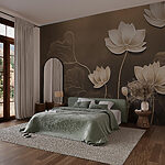 Wall murals Delicate blooms on a muted background