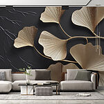 Wall murals Intricate leaves on a dark background
