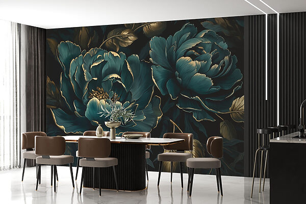 Beautiful blooms in deep hues Wall murals Beautiful blooms in deep hues