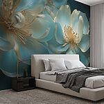 Wall murals Delicate blooms in calming blue hues