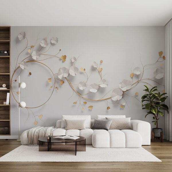 Delicate floral arrangement on wall Wall murals Delicate floral arrangement on wall