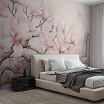 Wall murals Painting of a tree with pink flowers