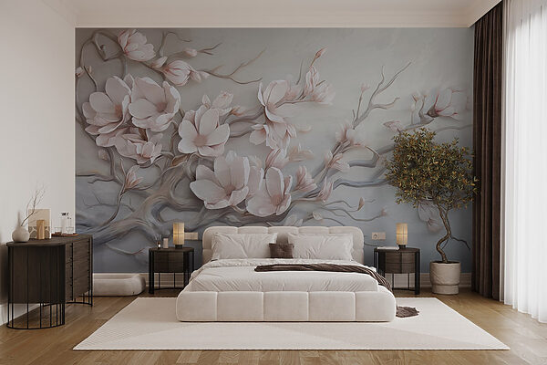 Wall murals Wall murals Painting of flowers on a wall (SKU: w03664)