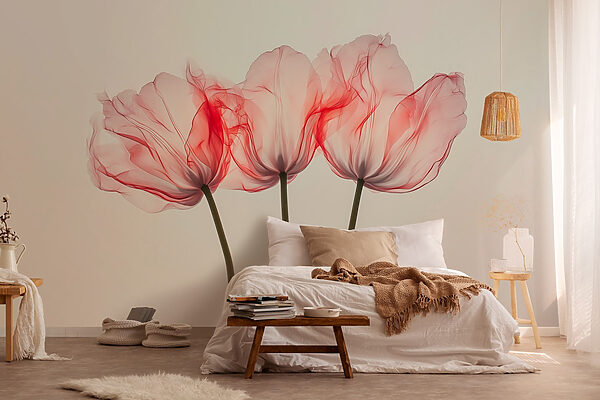 Group of pink flowers Wall murals Group of pink flowers