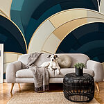 Wall murals Fluid curves in layered design.