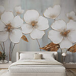 Wall murals Serene floral artwork in soft colors