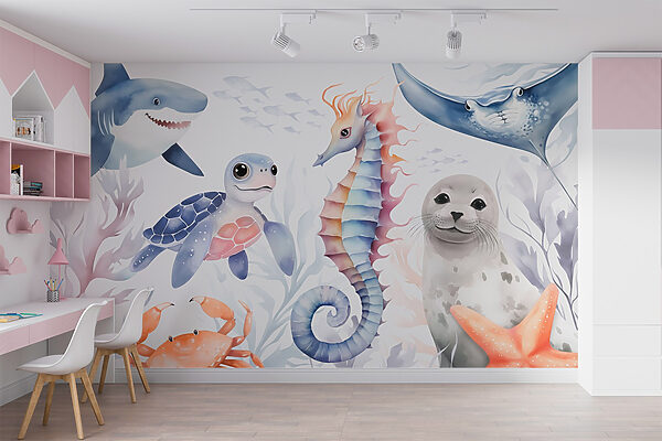 Group of sea animals Wall murals Group of sea animals