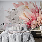 Wall murals Flower with newspaper and newspaper