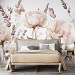 Wall murals Painting of flowers and butterflies