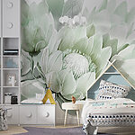Wall murals Delicate flowers in soft pastels