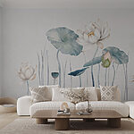 Wall murals Painting of flowers and leaves in water