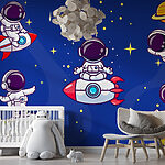 Wall murals Cartoon astronaut in space