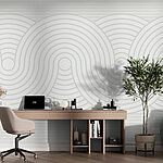 Wall murals White and gray lines on a white background