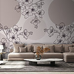 Wall murals Delicate blooms in soft tones