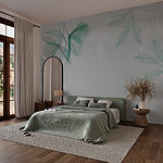 Wall murals Delicate leaves in soft embrace