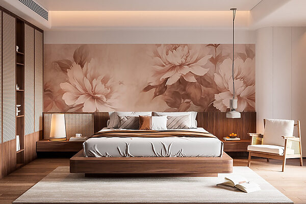Delicate blooms in soft hues Wall murals Delicate blooms in soft hues