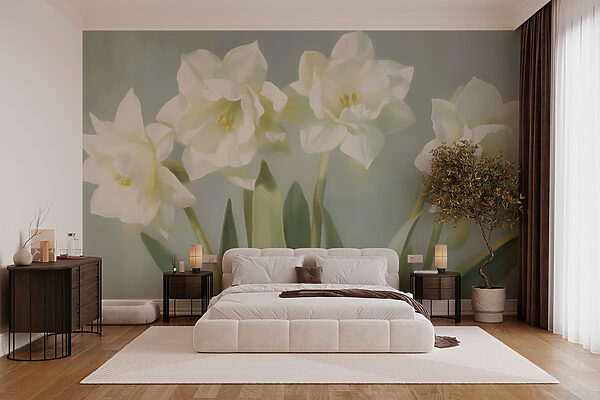 Group of white flowers Wall murals Group of white flowers