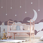 Wall murals Moon and stars in the sky