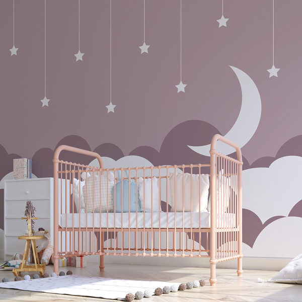 Moon and stars in the sky Wall murals Moon and stars in the sky
