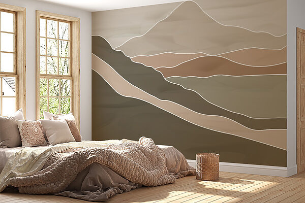 Wall mural Drawing of a mountain