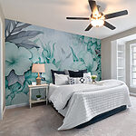 Wall murals Delicate green and gray foliage design