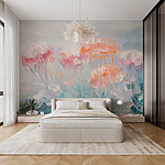 Wall murals Painting of pink flowers