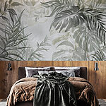 Wall murals Soft leaves in muted tones.