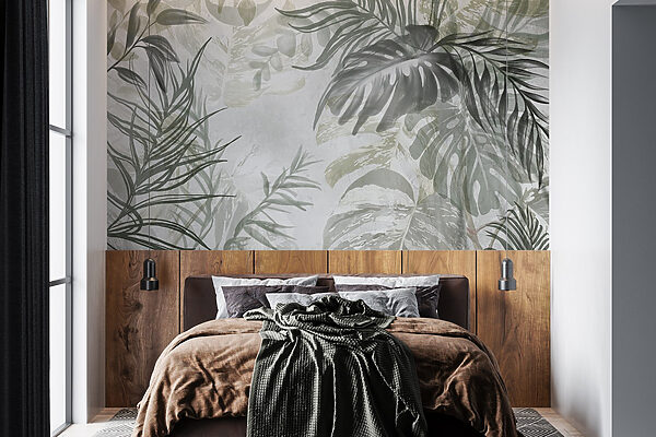 Soft leaves in muted tones Wall murals Soft leaves in muted tones