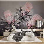 Wall murals Painting of pink flowers