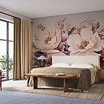 Wall murals Group of flowers on a white background