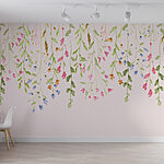 Wall murals Painting of flowers and leaves