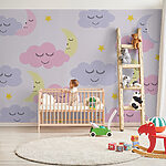 Wall murals Pattern of clouds and stars