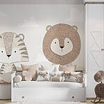 Wall murals Lion and tiger in a desert