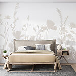 Wall murals White background with flowers