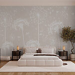 Wall murals White dandelion flowers