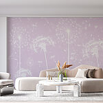 Wall murals White dandelion flowers