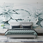 Wall murals Group of lily pads and leaves