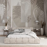 Wall murals Grey and white floral pattern