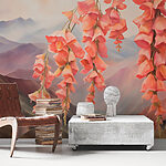 Wall murals Painting of flowers from a tree