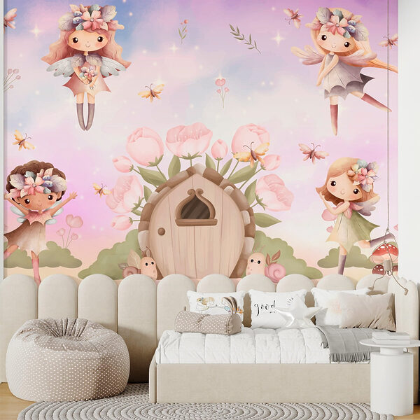 Group of fairies flying in the air Wall murals Group of fairies flying in the air