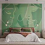 Wall murals Drawing of a woman's face