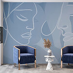 Wall murals Drawing of a woman's face