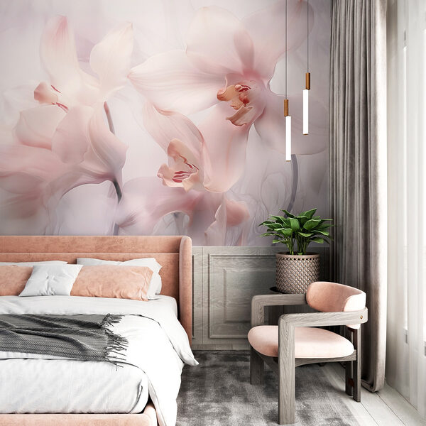 Delicate blooms in soft pastel hues Wall murals Delicate blooms in soft pastel hues